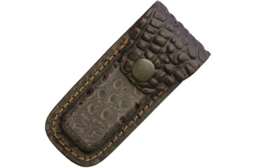 Image of Sheath Leather Belt Pouch, Fits 3in To 3.5in Folding Knife, Crocodile Pattern, Leather Construction, SH1196