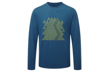 Image of Shed, Mountain Equipment ZigZag Long Sleeve Tee - Mens, Marine, Large, ME-001836-1201-L-DEMO