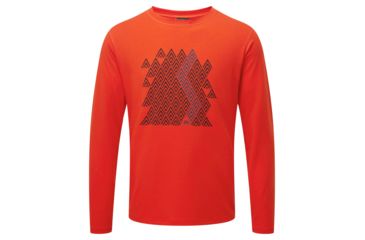 Image of SHED-Mountain Equipment ZigZag LS Tee, Cardinal Orange, Large, 86-22-L-DEMO
