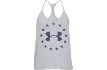 Image of SHED, Under Armour Freedom Logo Tank - Womens, Steel Light Heather, Small, 1333377-35-S