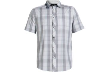 Image of SHED, Under Armour Hitch Woven Short Sleeve Shirt - Mens, Steel, Large, 1306681-36-L