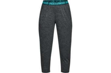 Image of SHED, Under Armour Play Up Capri Solid - Womens, Black/Tourmaline Teal, Small, 1304871-57-S