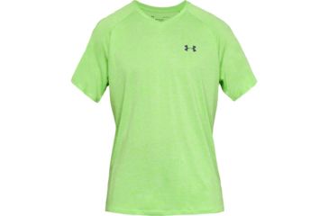 Image of SHED, Under Armour Tech 2.0 Short Sleeve V-Neck Shirt - Mens, Zap Green, Large, 1328190-722-L