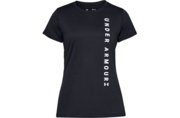 Image of SHED, Under Armour Tech Wordmark Tee - Womens, Black, Small, 1345686-1-S