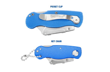 Image of Sheffield Folding Lock Back Utility Knives, 2 Pack, Blue, 12117