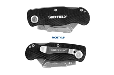 Image of Sheffield Lock Back Utility Folding Knife, 3.5in, Black, 12613
