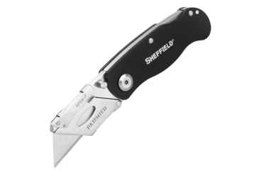 Image of Sheffield Lock Back Utility Folding Knife, 3.5in, Black, 12613