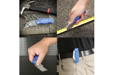 Image of Sheffield Lock Back Utility Folding Knife, 3.5in, Blue, 12113