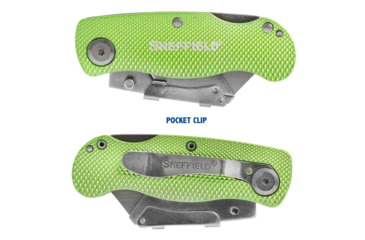 Image of Sheffield Lock Back Utility Folding Knife, 3.5in, Green, 12615