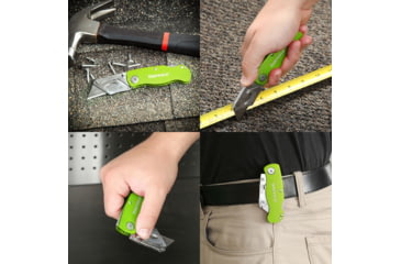 Image of Sheffield Lock Back Utility Folding Knife, 3.5in, Green, 12615