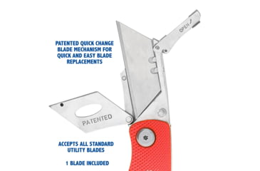 Image of Sheffield Lock Back Utility Folding Knife, 3.5in, Red, 12614