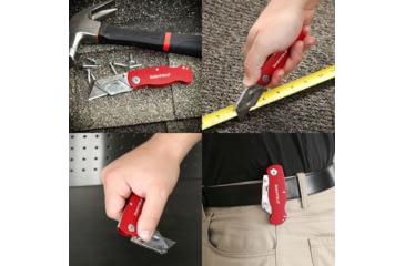 Image of Sheffield Lock Back Utility Folding Knife, 3.5in, Red, 12614