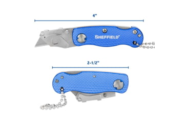 Image of Sheffield Mini Ultimate Lock Back Utility Folding Knife, Blue, 12116