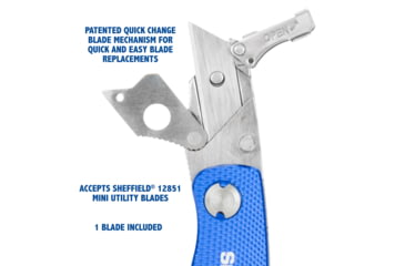 Image of Sheffield Mini Ultimate Lock Back Utility Folding Knife, Blue, 12116