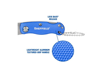 Image of Sheffield Mini Ultimate Lock Back Utility Folding Knife, Blue, 12116