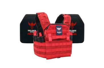 Image of Shellback Tactical Banshee Elite 2.0 Level IV Body Armor Kit w/ Model 4SICMH Ceramic Plates, Range Red, One Size, SBT-BANELT-4SICMH-RD