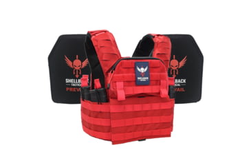 Image of Shellback Tactical Banshee Elite 2.0 Lightweight Armor System w/ Model LON-III-P Plates, Range Red, One Size, SBT-BANELT-LON-III-P-RD