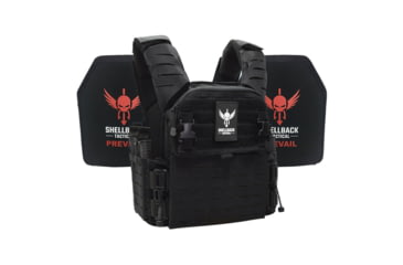 Image of Shellback Tactical Banshee Elite 3.0 Lightweight Level III Armor System, SAPI Cut, Single Curved, 10x12in, Black, 2XL/3XL, SBT-BANELT3-LON-III-P-BK-2X3X