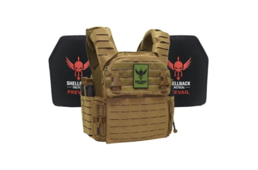 Image of Shellback Tactical Banshee Elite 3.0 Lightweight Level III Armor System, SAPI Cut, Single Curved, 10x12in, Coyote, Small/Medium, SBT-BANELT3-LON-III-P-CT-SM