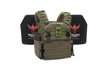 Image of Shellback Tactical Banshee Elite 3.0 Lightweight Level III Armor System, SAPI Cut, Single Curved, 10x12in, Ranger Green, Small/Medium, SBT-BANELT3-LON-III-P-RG-SM