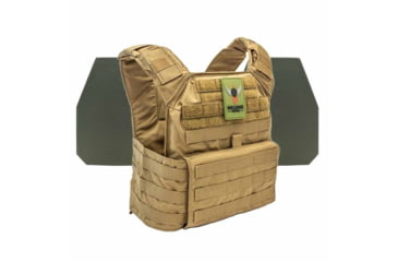 Image of Shellback Tactical Banshee Rifle Level IV Body Armor Kit with Model L410 Plates, Coyote, One Size, SBT-BANRIF-L410-CT
