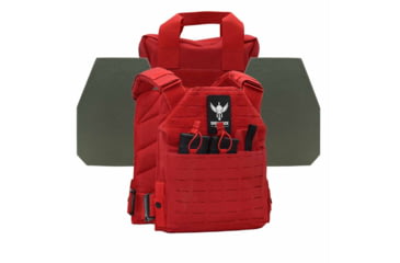 Image of Shellback Tactical Defender 2.0 Level IV Active Shooter Armor Kit with Model L410 Plates, Range Red, One Size, SBT-9040-L410-RD