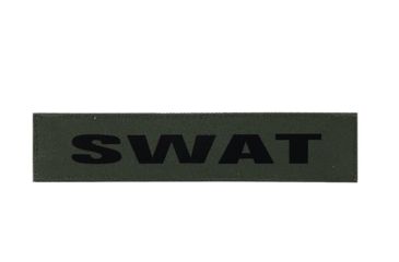 Image of Shellback Tactical SWAT ID-Placard, Hook Back, 1 x 5inch, Black on Olive, One Size Fits Most SBT-X213231A-SWT-BO