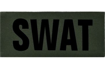 Image of Shellback Tactical SWAT ID-Placard, Hook Back, 2 x 5inch, Black on Olive, One Size Fits Most SBT-X213230-SWT-BO
