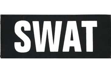 Image of Shellback Tactical SWAT ID-Placard, Hook Back, 2 x 5inch, White on Black, One Size Fits Most SBT-X213230-SWT-WB