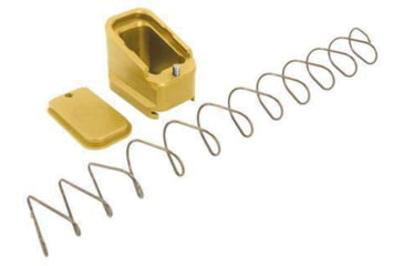 Image of Shield Arms Glock 17/22 9mm Luger &amp; .40 S&amp;W Plus 5/ Plus 4 Round Pistol Magazine Extension, Gold, G17-ME-5-GLD