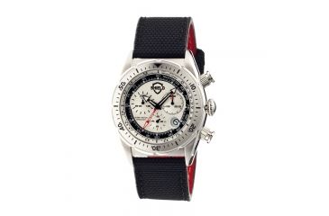 Image of Shield Swiss Diver Mens Watch, 50ATM, Silver, White Dial SLDSH0501