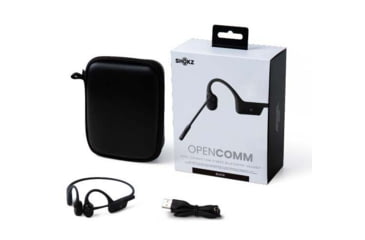 Image of Shokz OpenComm Bone Conduction Stereo Bluetooth Headset, Black, C102-AN-BK-US