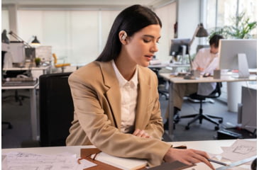 Image of Shokz OpenFit Earbuds, Beige, OS, T910-ST-BG-US