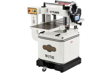 Image of Shop Fox 3 HP 15in Planer, with Cast Iron Wings &amp; Mobile Base W1742