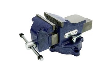 Image of Shop Fox Dual-Locking Lever Bench Vise with Swivel Base, 360-Degree Swivel, 5in. Long D3249