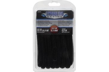 Image of Shoreline Marine Double Braided Nylon Dock Line,.375inx15ft,Black 065209