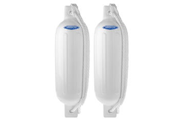 Image of Shoreline Marine White White Fender 5.5" x 20" 2 pack with line, SL521492