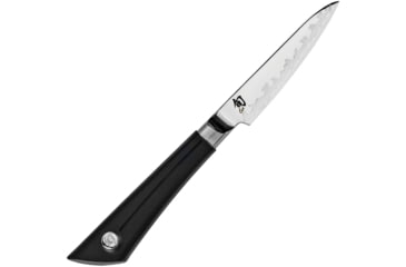 Image of Shun Cutlery Sora Paring Knife, 8.13in Overall, 3.5in Blade, Hand Sharpened 16 Degree Double-Bevel Blade With Vg10 San Mai Core And Japanese 420J Upper, Black Pp/Tpe Blend Handle, VB0700