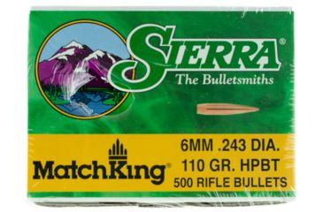 Image of Sierra Bullets 1575C MatchKing 6mm .243 110 GR Hollow Point Boat Tail HPBT 500 Box