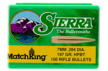 Image of Sierra Bullets 1997 MatchKing 7mm .284 197 GR Hollow Point Boat Tail HPBT 100 Box