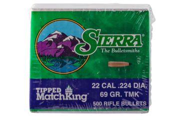 Image of Sierra Bullets 7169C Tipped MatchKing 22 Caliber .224 69 GR 500 Box