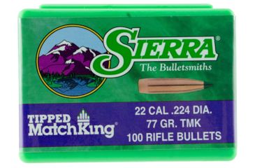 Image of Sierra Bullets 7177 Tipped MatchKing 22 Caliber .224 77 GR Tipped MatchKing 100 Box
