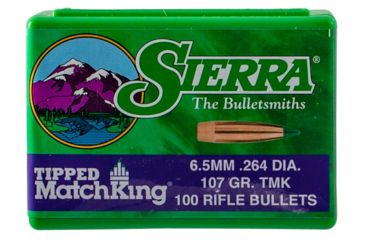 Image of Sierra Bullets 7407 Tipped MatchKing 6.5mm .264 107 GR 100 Box