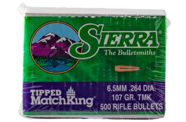 Image of Sierra Bullets 7407C Tipped MatchKing 6.5mm .264 107 GR 500 Box