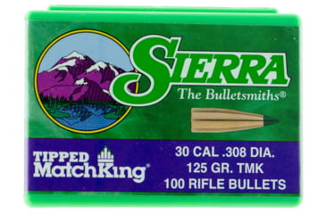 Image of Sierra Bullets 7725 Tipped MatchKing 30 Caliber .308 125 GR Tipped MatchKing 100 Box