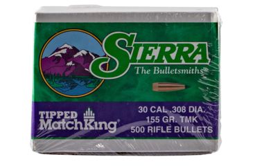 Image of Sierra Bullets 7755C Tipped MatchKing 30 Caliber .308 155 GR 500 Box
