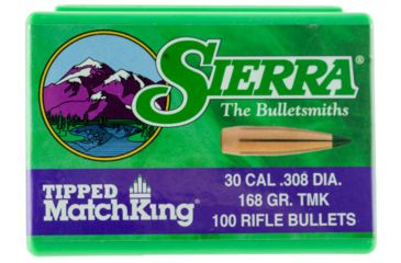 Image of Sierra Bullets 7768 Tipped MatchKing 30 Caliber .308 168 GR Tipped MatchKing 100 Box