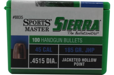 Image of Sierra Bullets .45 Caliber 185 Grain Jacketed Hollow Point Pistol Bullets