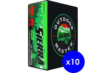 Image of Sierra Bullets Outdoor Master 380 Auto, 90 Grain, Jacketed Hollow Point/JHP, Brass Cased, Centerfire Pistol Ammo, 200 Rounds