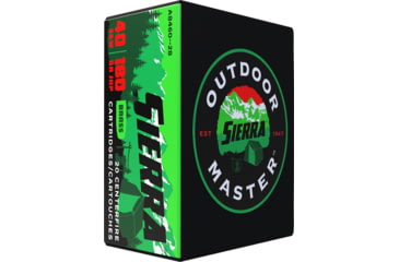Image of Sierra Bullets Outdoor Master 40 S&amp;W, 180 Grain, Jacketed Hollow Point/JHP, Brass Cased, Centerfire Pistol Ammo, 20 Rounds, A8460-28